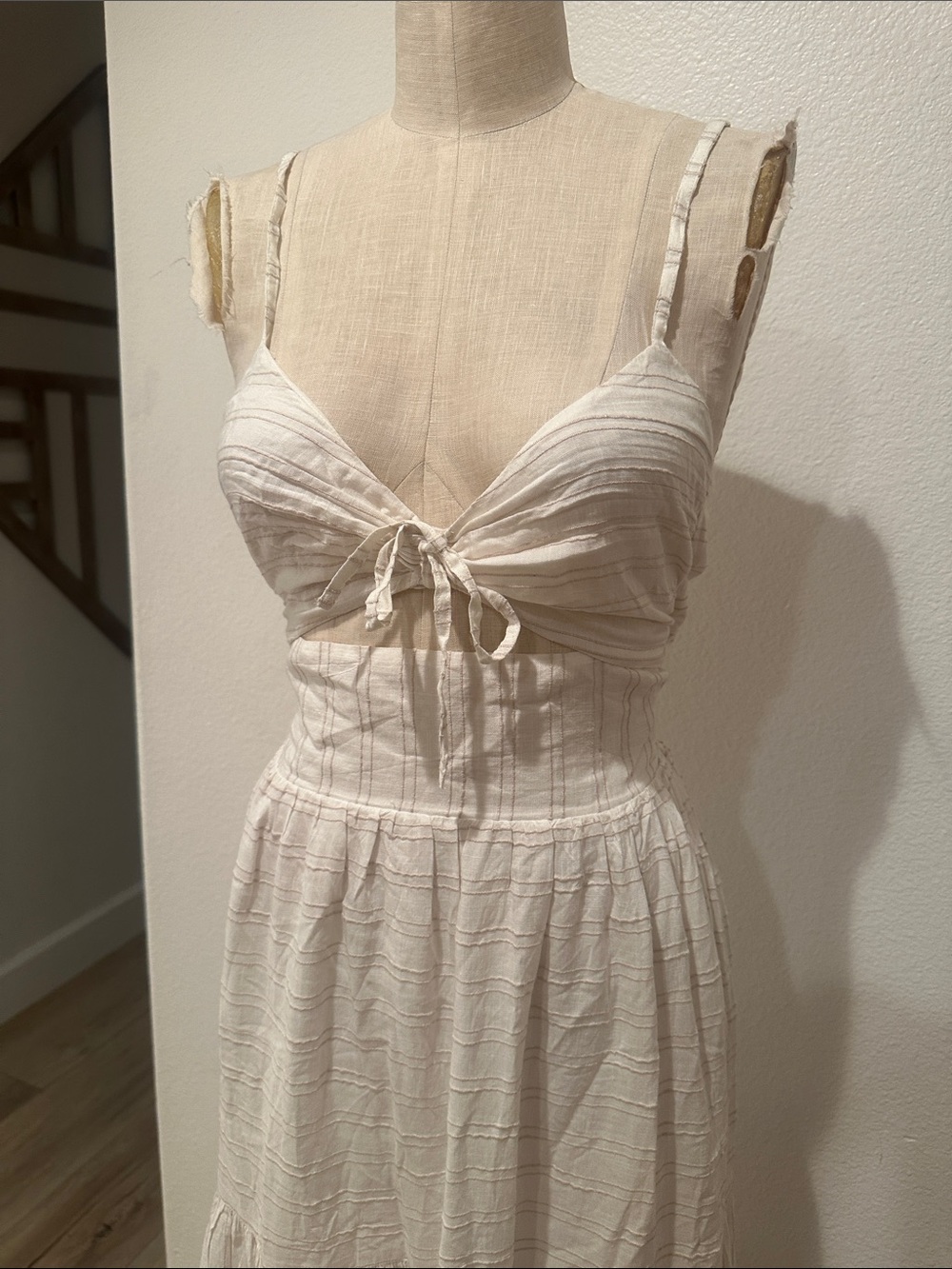 L*space Cream Maxi Tie-Front Sundress - Picture 3 of 11